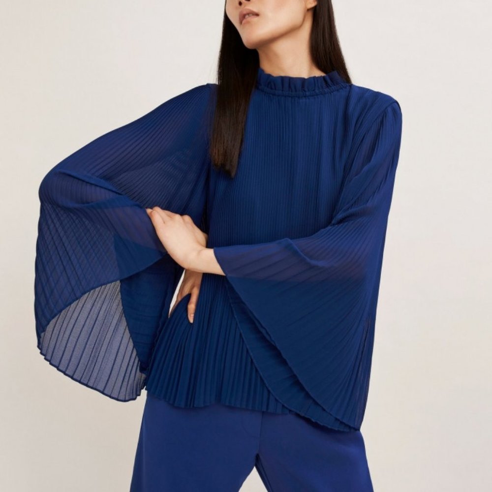 Samsøe Samsøe Malie Pleated Bell Sleeve Blouse S